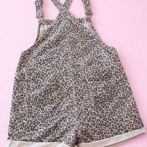 Easel Brand Leopard print short overalls